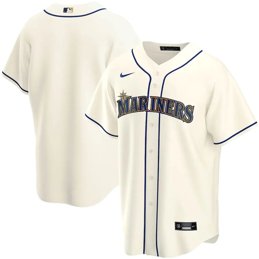 Mens Seattle Mariners Nike Cream Alternate Replica Team MLB Jerseys